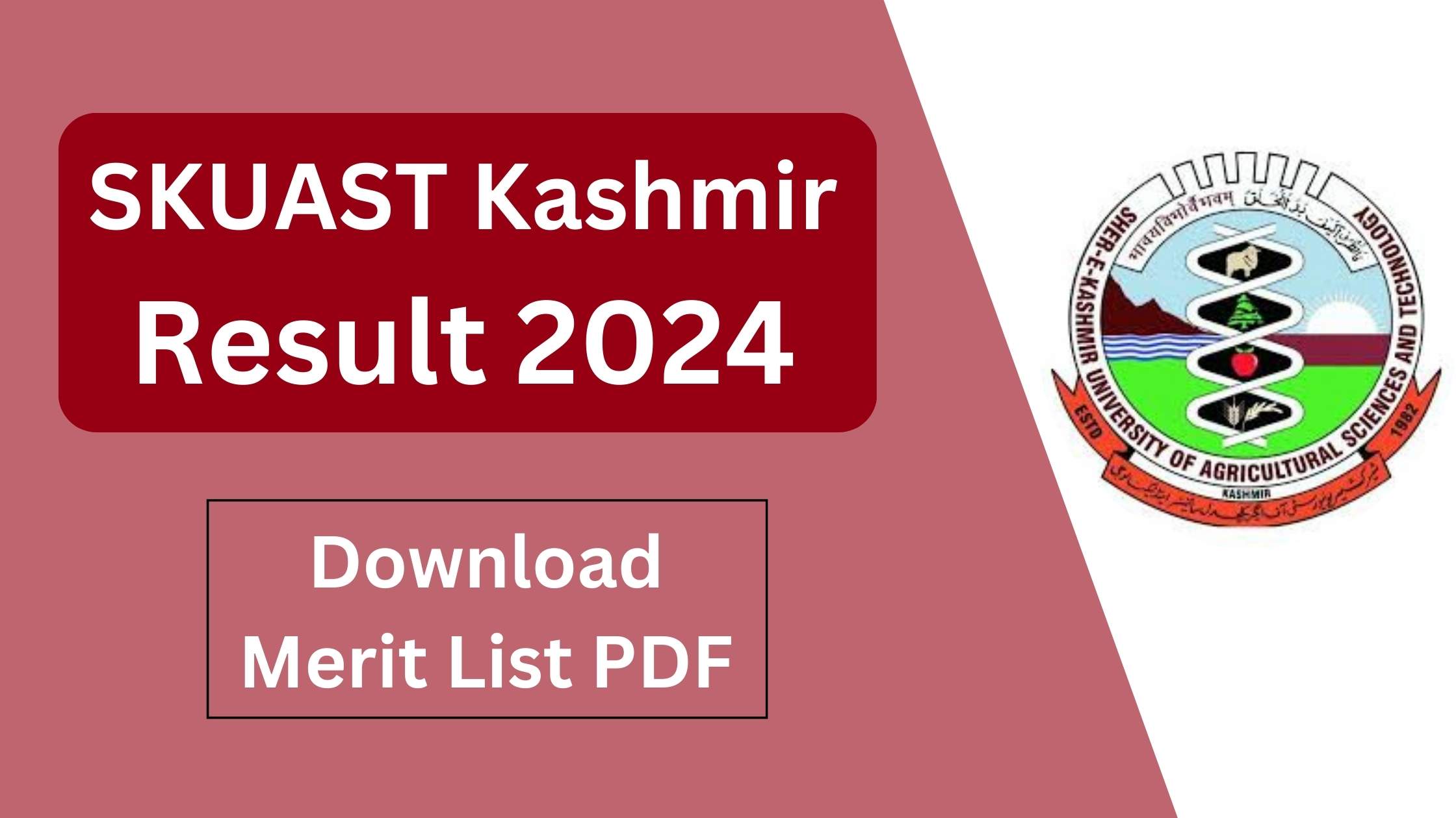 SKUAST Kashmir UET Result 2024